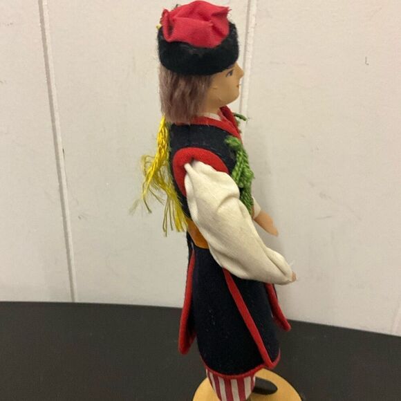 Vintage Handmade 8" Tall Handmade Plastic Doll Man With Clothing and stand - Picture 6 of 11